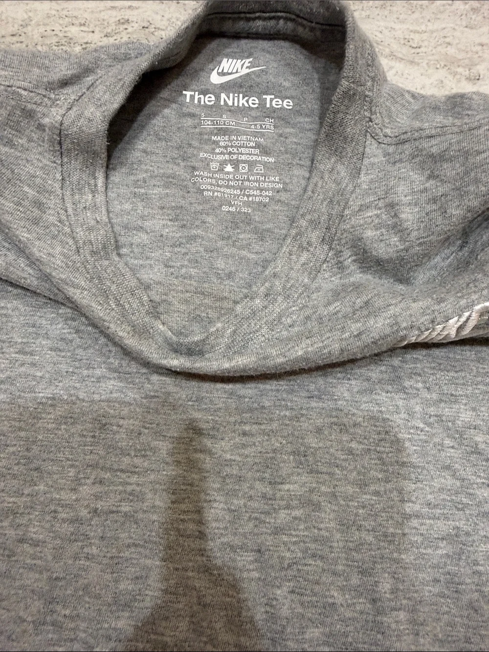 Nike Kids Gray Short Sleeve Logo Tee